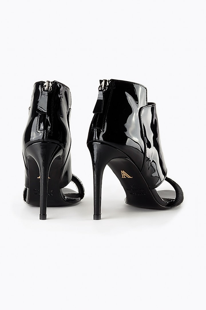 Black Handmade Leather Sandals by Augustha at Pernia's Pop Up Shop