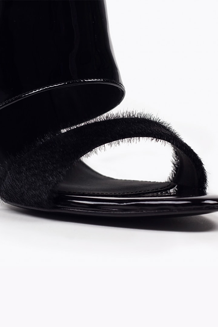 Black Handmade Leather Sandals by Augustha at Pernia's Pop Up Shop