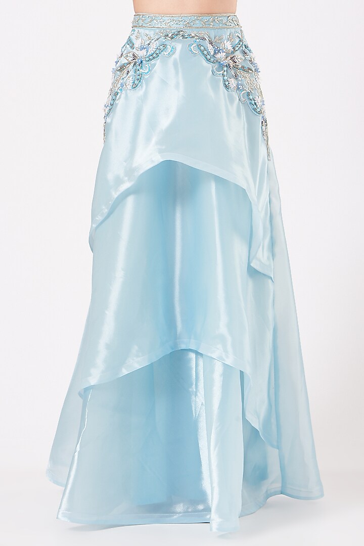 Powder Blue Embroidered Wedding Lehenga Set by AMIT GT at Pernia's Pop Up Shop