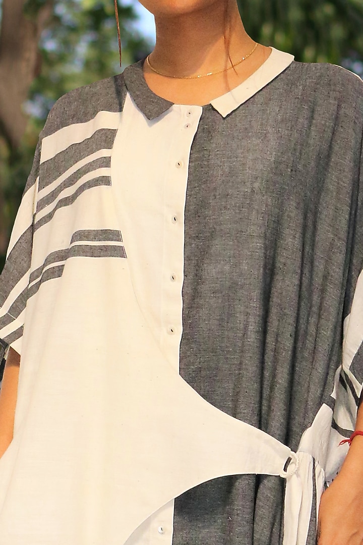 Ivory & Black Embellished Tunic Set by Amita Gupta Sustainable at Pernia's Pop Up Shop
