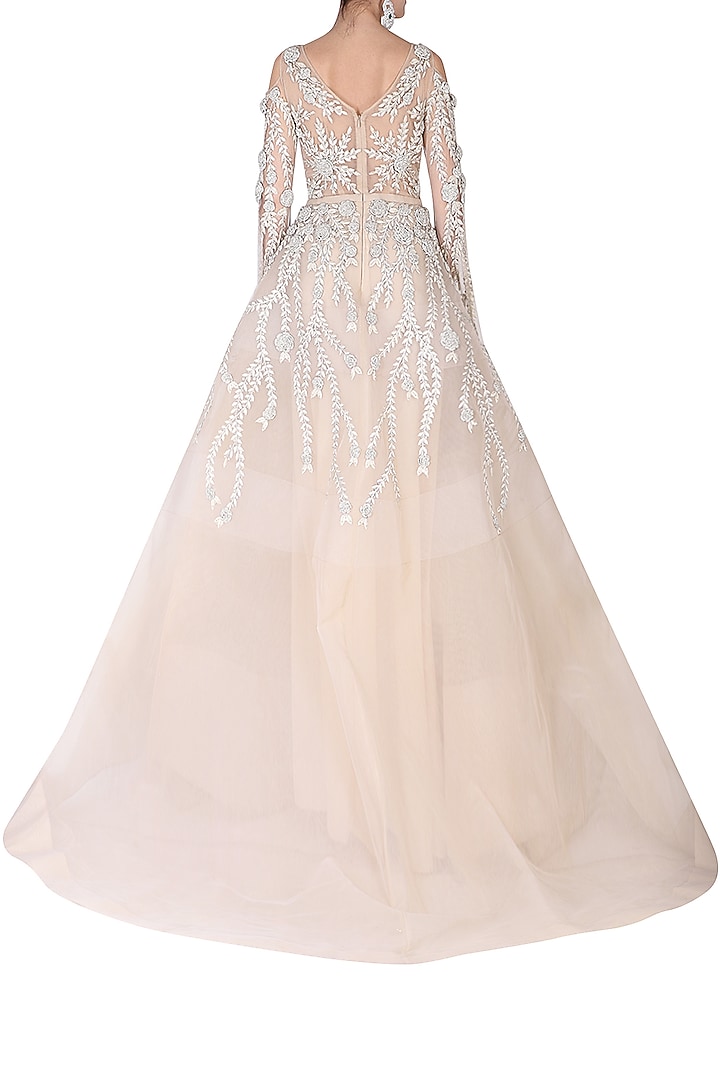 Beige embroidered gown available only at Pernia's Pop Up Shop.