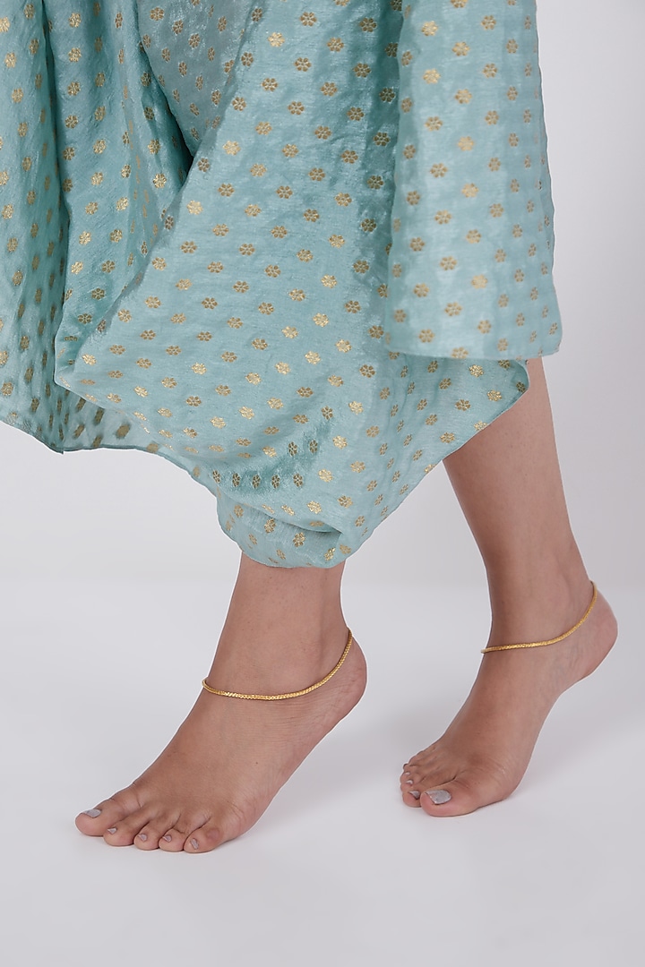 Gold Finish Anklets In Sterling Silver by Aaharya