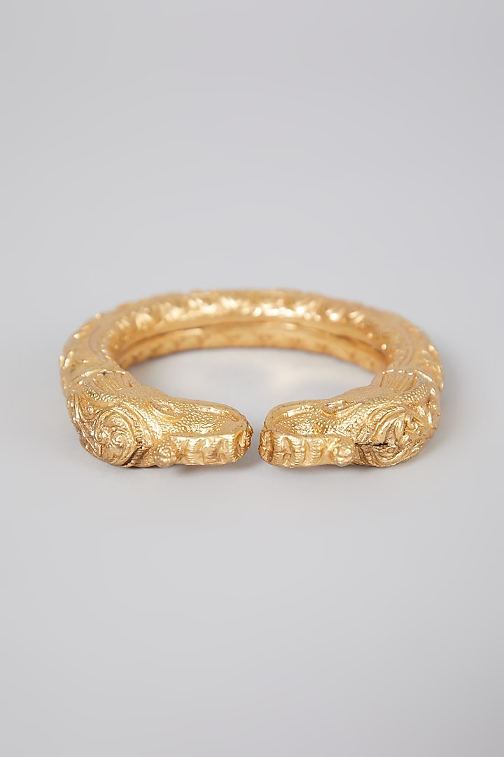 Gold Finish Bangle In Sterling Silver by Aaharya at Pernia's Pop Up Shop
