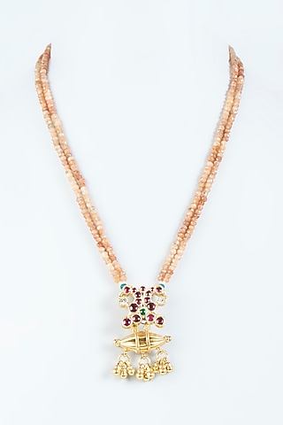 Gold Finish Necklace In Sterling SIlver by Aaharya