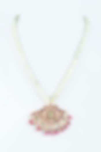 Gold Finish Necklace In Sterling Silver by Aaharya