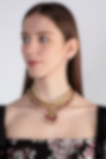 Gold Plated Precious & Semi-Precious Pearls Choker Necklace by Aaharya