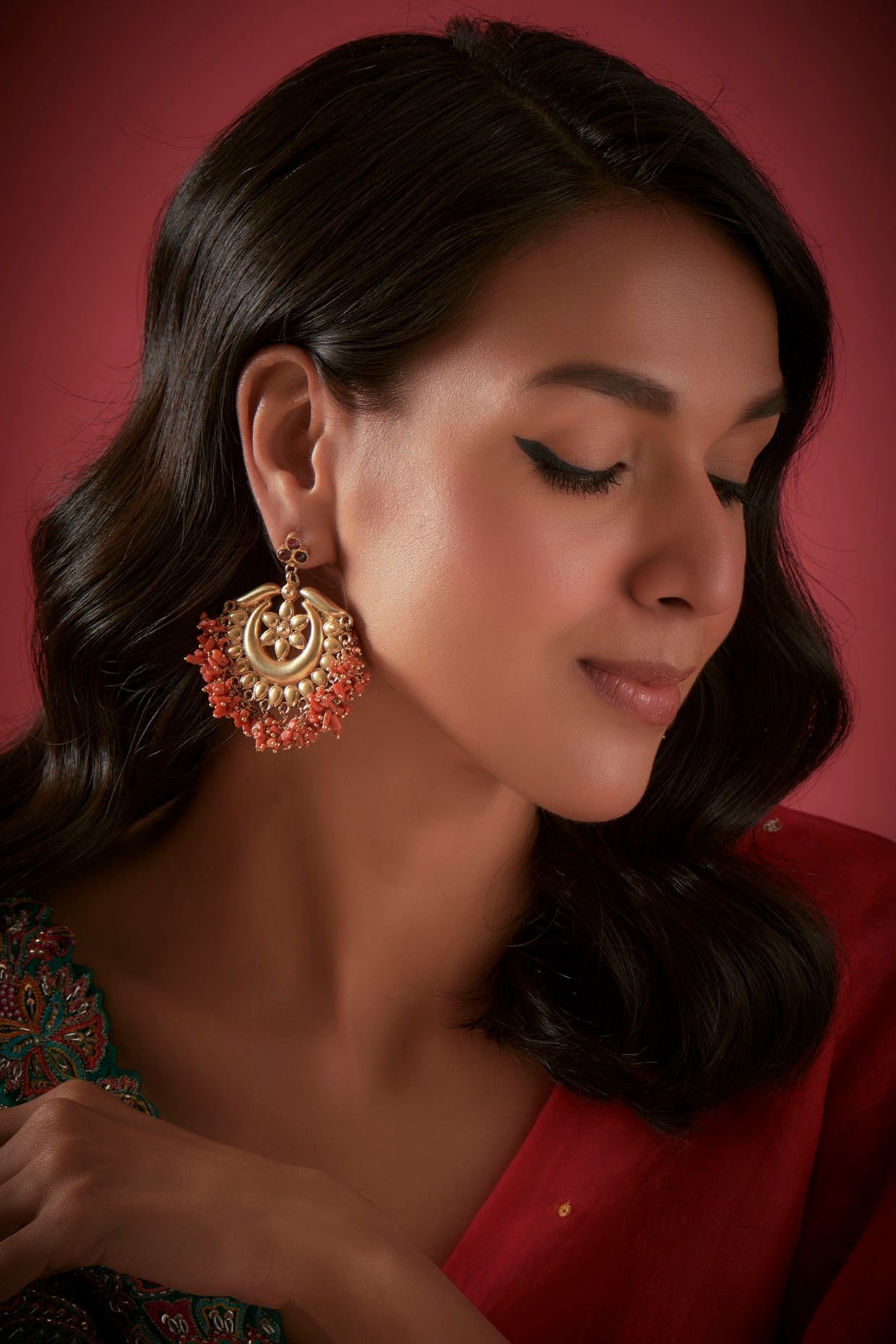 Jadau Kundan Earrings comes with Chandbali Design and Lakshmi Idol – Pink  Box Jewels