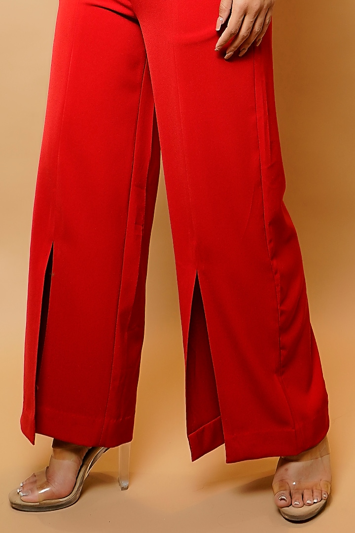 Hot Red Crepe Co-Ord Set by AHI CLOTHING at Pernia's Pop Up Shop