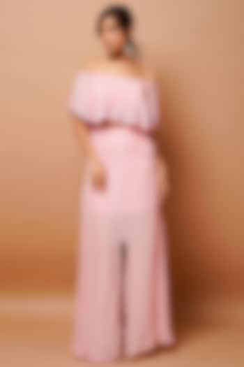 Baby Pink Heave Crepe Skirt Set by AHI CLOTHING at Pernia's Pop Up Shop