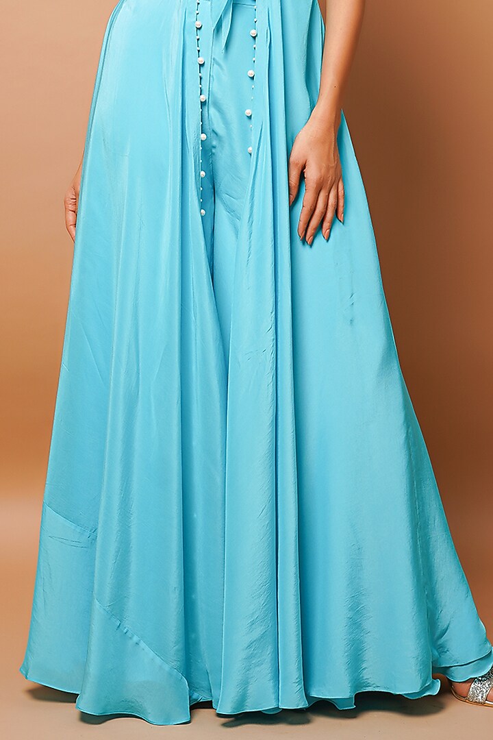 Ocean Blue Heavy Crepe Co-Ord Set by AHI CLOTHING at Pernia's Pop Up Shop