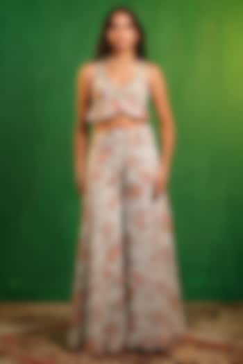 Multi-Colored Organza Digital Printed Co-Ord Set by AHI CLOTHING at Pernia's Pop Up Shop