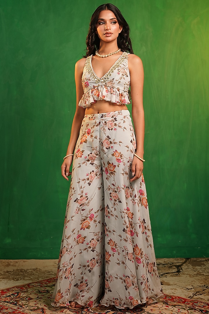 Multi-Colored Organza Digital Printed Co-Ord Set by AHI CLOTHING at Pernia's Pop Up Shop