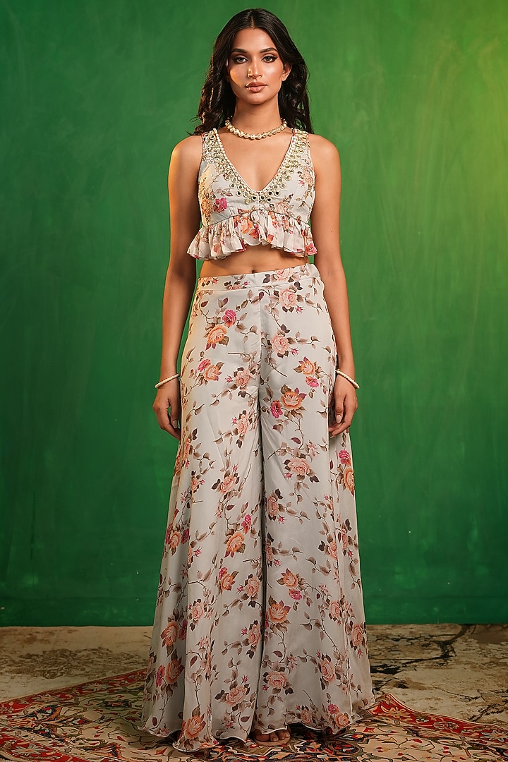 Multi-Colored Organza Digital Printed Co-Ord Set by AHI CLOTHING at Pernia's Pop Up Shop