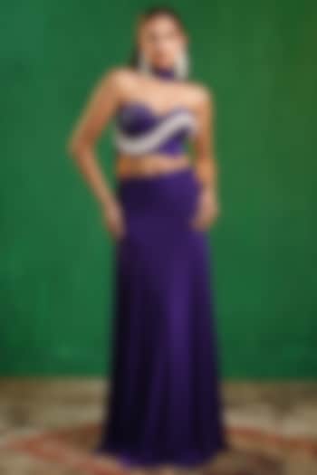 Royal Purple Imported Lycra Skirt Set by AHI CLOTHING at Pernia's Pop Up Shop