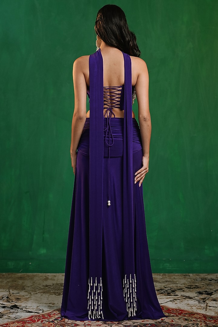 Royal Purple Imported Lycra Skirt Set by AHI CLOTHING at Pernia's Pop Up Shop