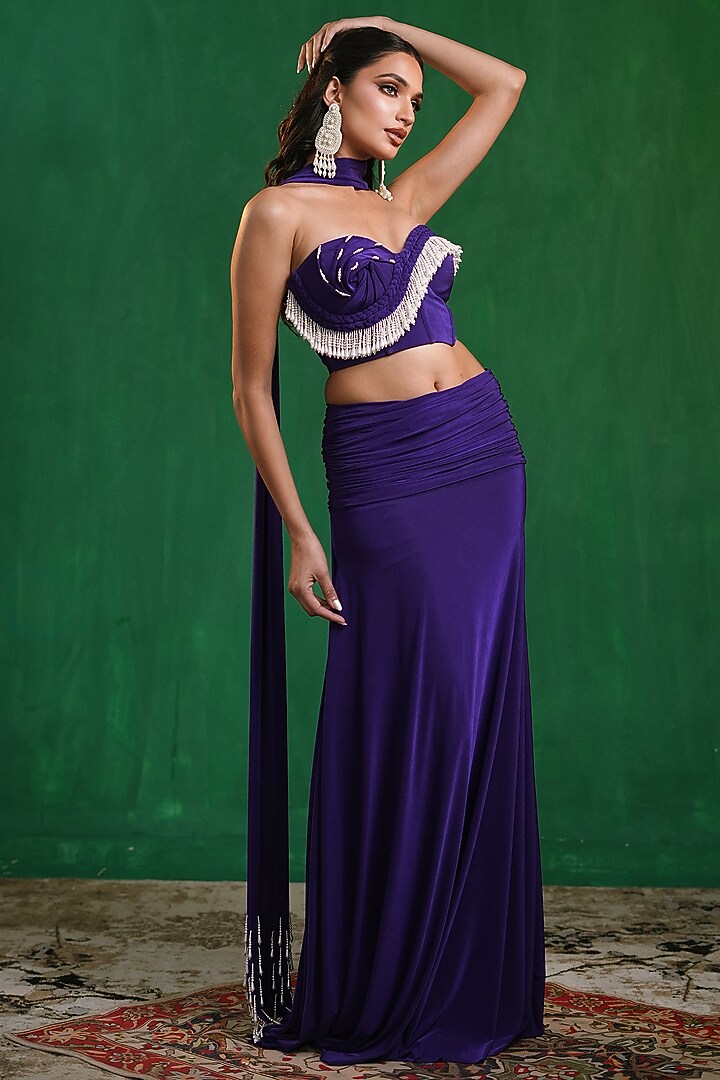 Royal Purple Imported Lycra Skirt Set by AHI CLOTHING at Pernia's Pop Up Shop