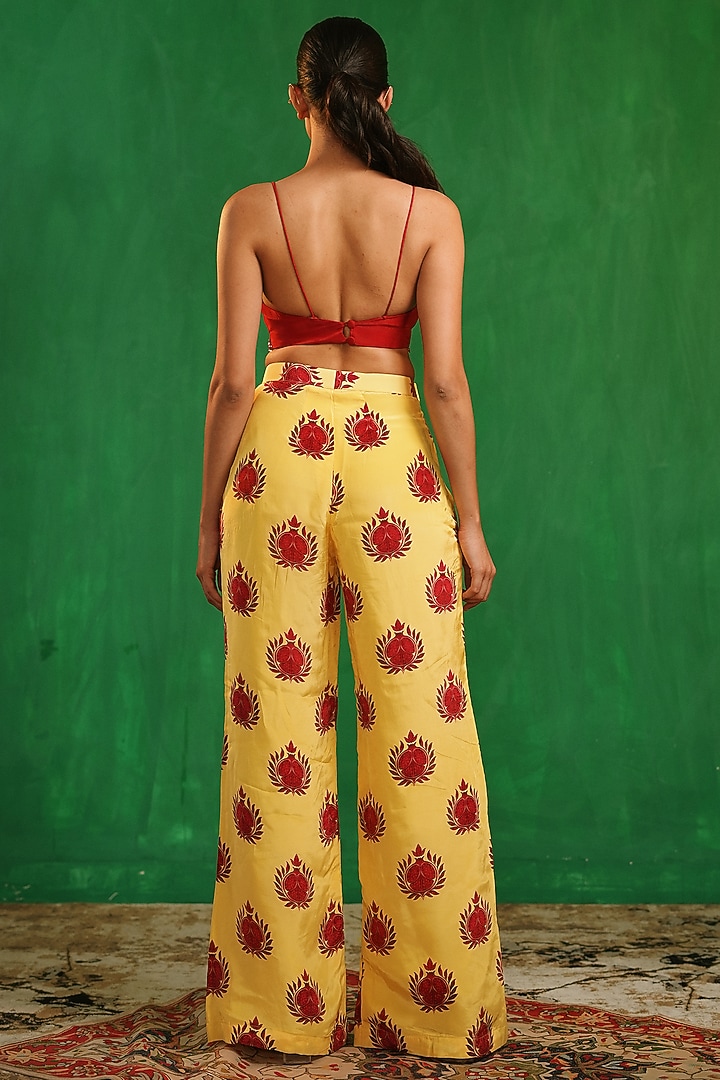 Yellow Imported Crepe Printed Blazer Set by AHI CLOTHING at Pernia's Pop Up Shop