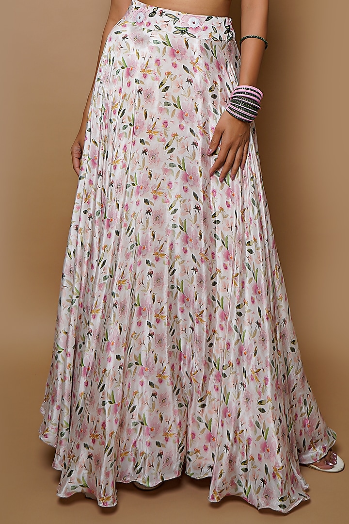 Off-White Digital Printed Wedding Lehenga Set by AHI CLOTHING at Pernia's Pop Up Shop