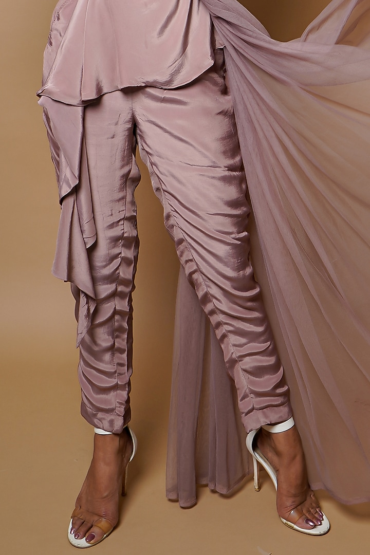 Onion Pink Natural Crepe Pant Set by AHI CLOTHING at Pernia's Pop Up Shop