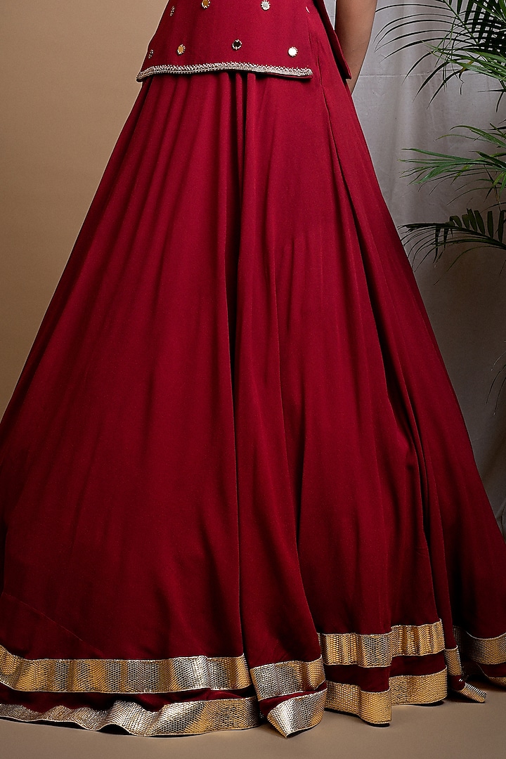 Maroon Heavy Georgette Wedding Lehenga Set by AHI CLOTHING at Pernia's Pop Up Shop