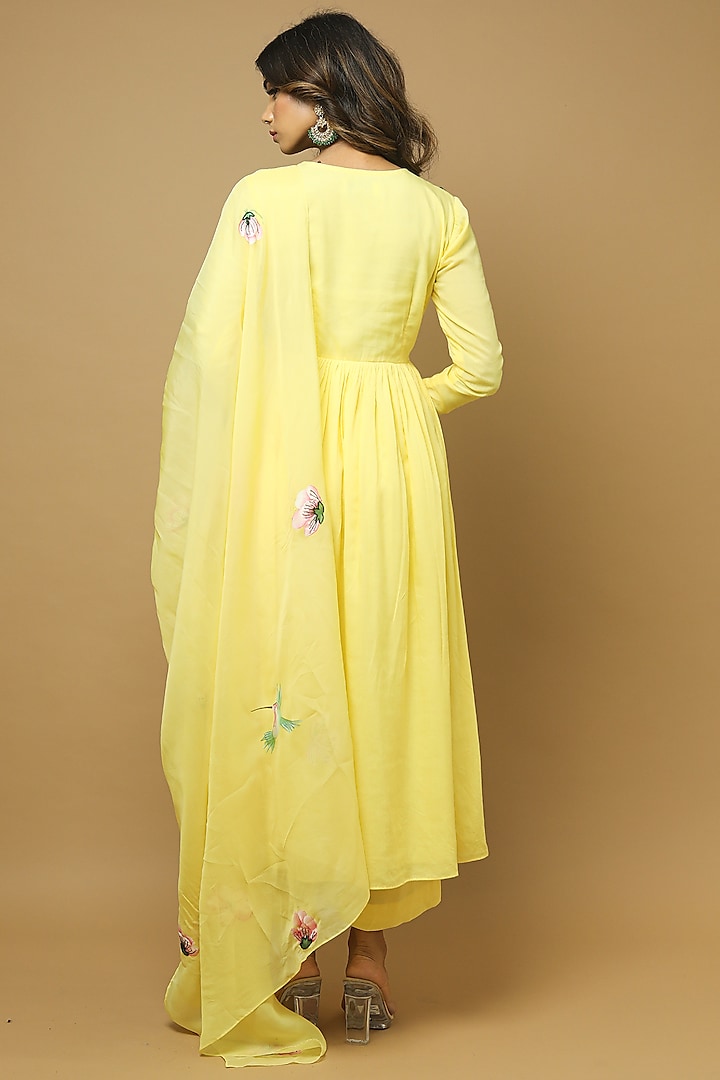 Yellow Embellished Party Wear Anarkali Set by AHI CLOTHING at Pernia's Pop Up Shop