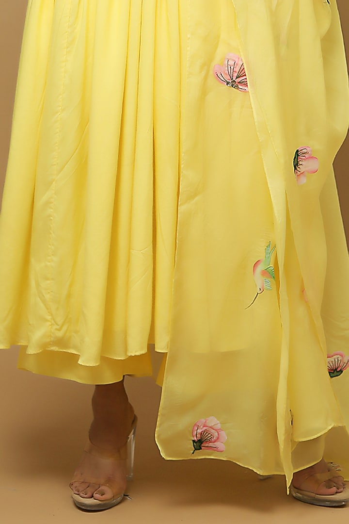 Yellow Embellished Party Wear Anarkali Set by AHI CLOTHING at Pernia's Pop Up Shop