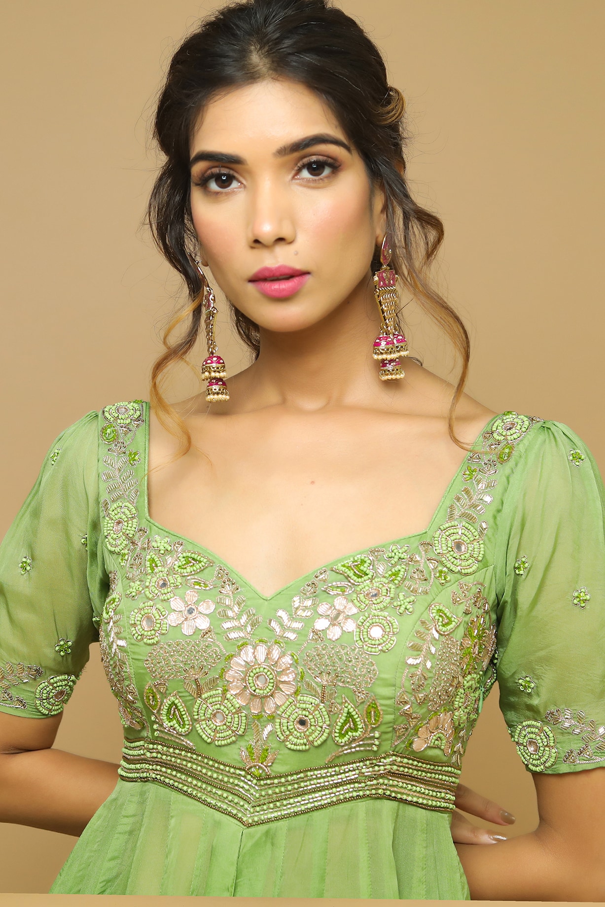 Parrot Green Embellished Kurta Set by AHI CLOTHING at Pernia's Pop Up ...