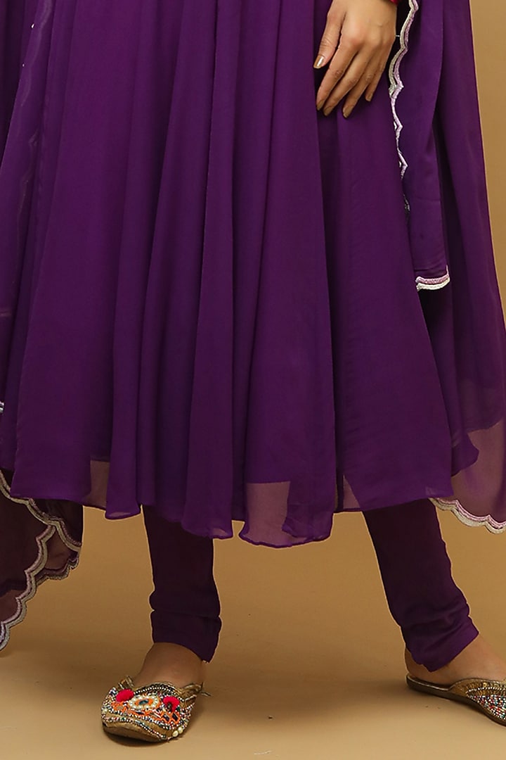 Dark Purple Embellished Kurta Set by AHI CLOTHING at Pernia's Pop Up Shop
