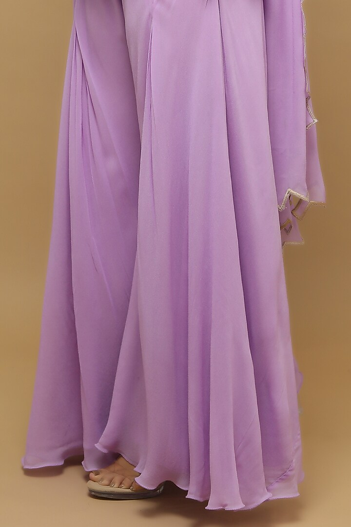 Lilac Heavy Georgette Pant Set by AHI CLOTHING at Pernia's Pop Up Shop