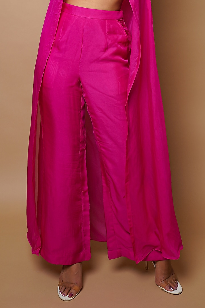 Hot Pink Organza Cape Set by AHI CLOTHING at Pernia's Pop Up Shop
