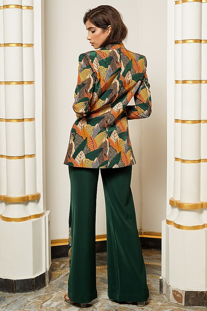 Bottle Green Heavy Crepe Printed Co-Ord Set by AHI CLOTHING at Pernia's Pop Up Shop