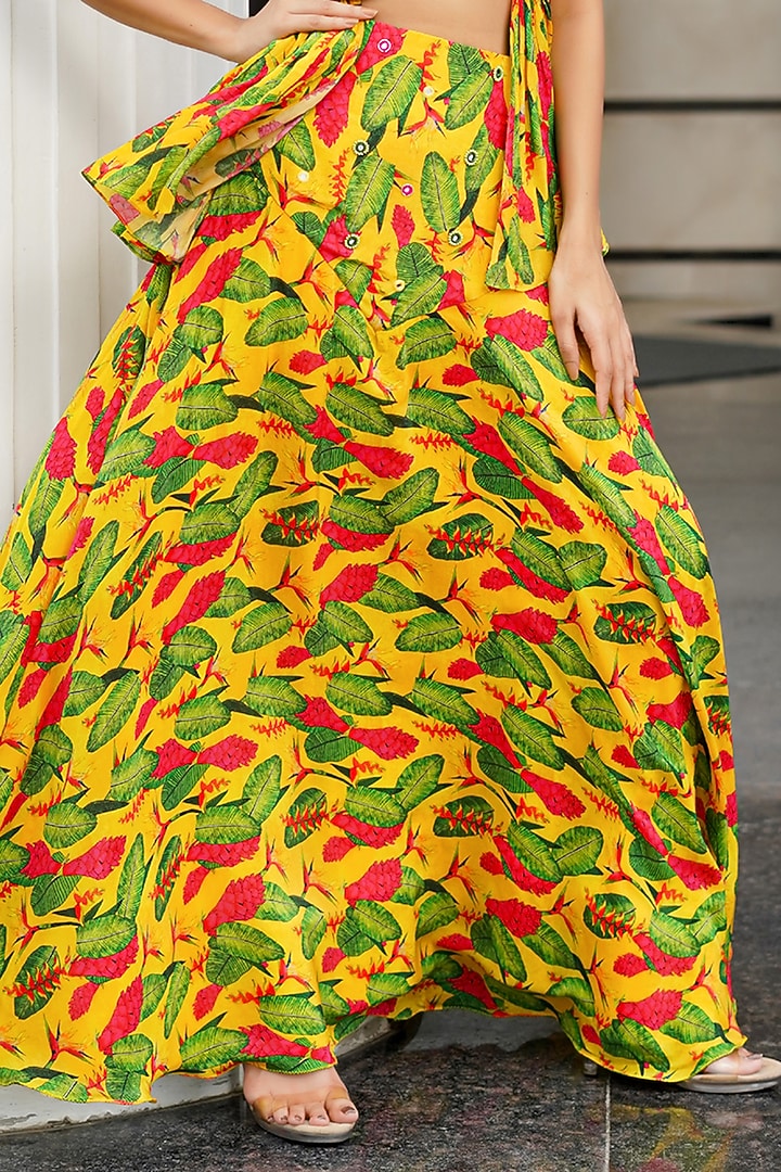 Multi-Colored Heavy Crepe Printed Wedding Lehenga Set by AHI CLOTHING at Pernia's Pop Up Shop