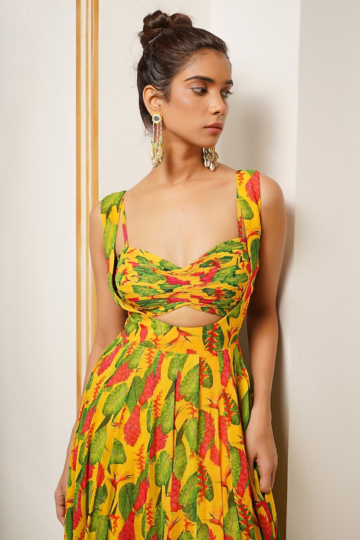 Multi-Colored Shimmer Lycra Printed Maxi Vacation Dress by AHI CLOTHING at Pernia's Pop Up Shop