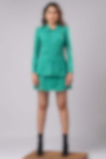 Aqua Green Imported Luxury Crepe Blazer Set by AHI CLOTHING at Pernia's Pop Up Shop