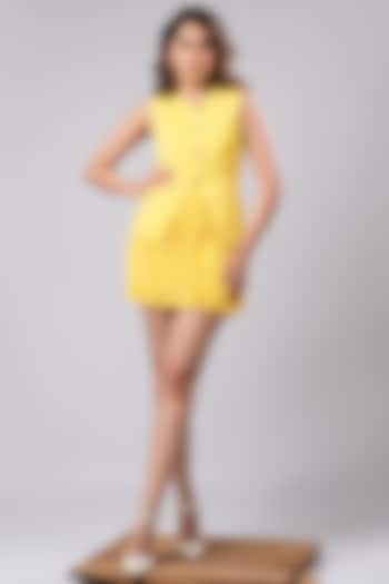 Sunshine Yellow Imported Luxury Crepe Co-ord Set by AHI CLOTHING at Pernia's Pop Up Shop