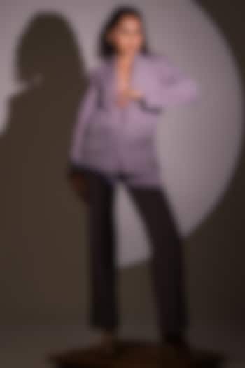 Soft Lilac Imported Suiting Pleated Blazer Set by AHI CLOTHING at Pernia's Pop Up Shop