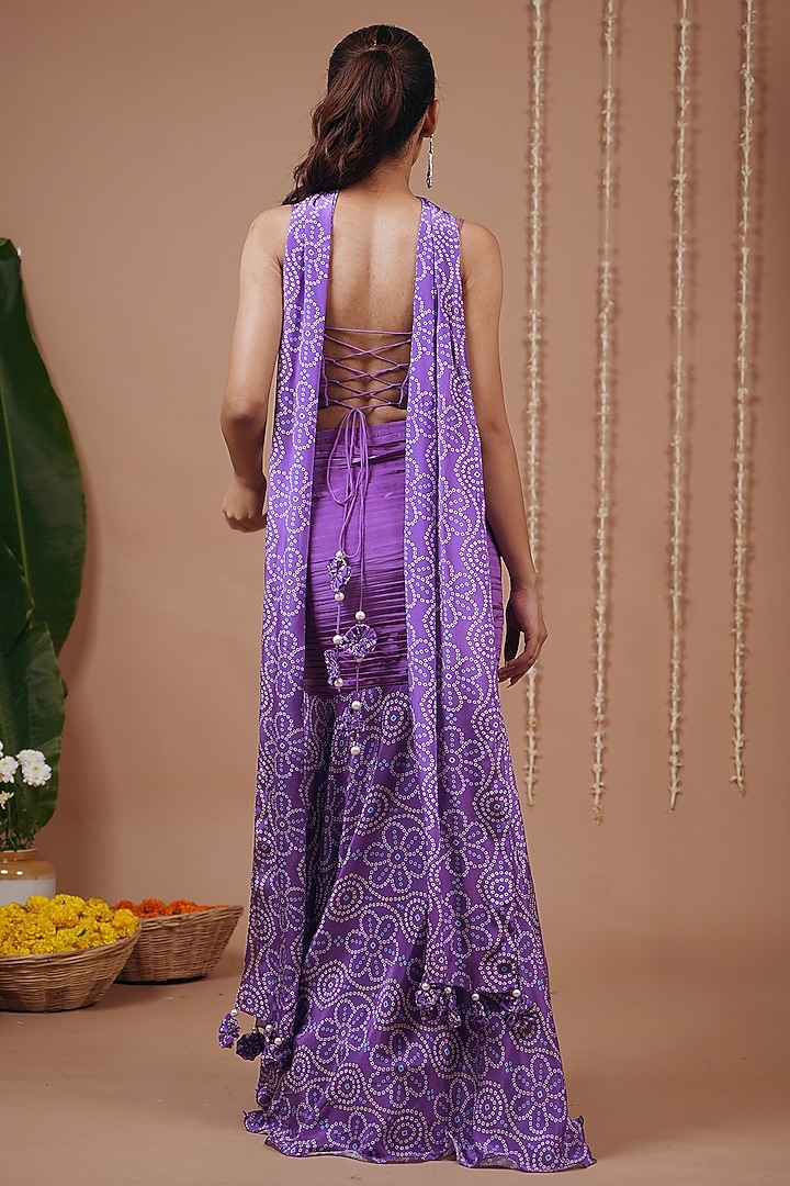 Purple Natural Crepe Mermaid Skirt Set by AHI CLOTHING at Pernia's Pop Up Shop