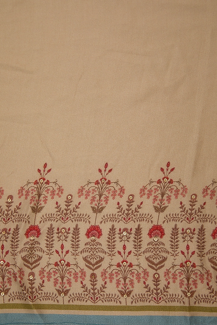 Beige Modal Silk Floral Printed Party Wear Saree Set by Aharin India at Pernia's Pop Up Shop