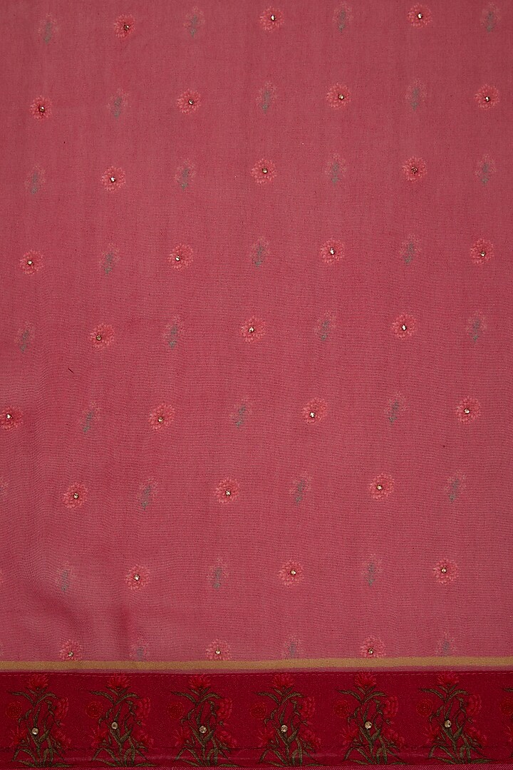 Pink Viscose Floral Printed Party Wear Saree Set by Aharin India at Pernia's Pop Up Shop