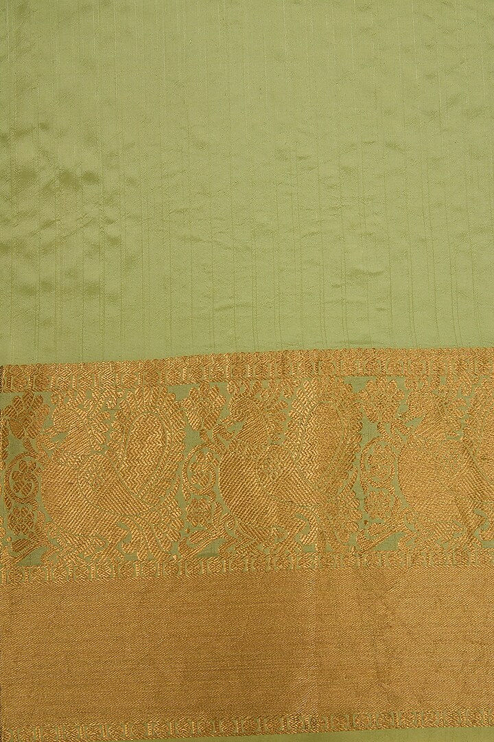 Pista Green Silk Floral Embroidered Party Wear Saree Set by Aharin India at Pernia's Pop Up Shop