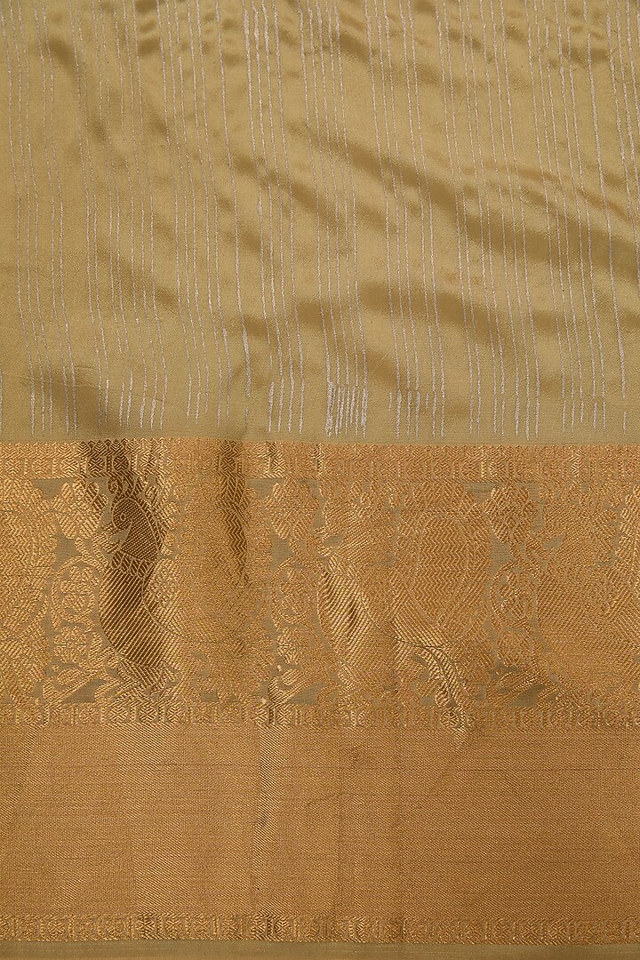 Olive Green Silk Motif Embroidered Party Wear Saree Set by Aharin India at Pernia's Pop Up Shop