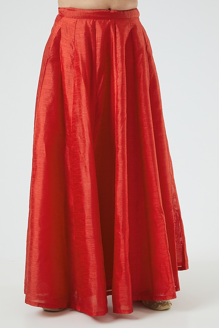 Red Embroidered Jacket Lehenga by Aharin India at Pernia's Pop Up Shop