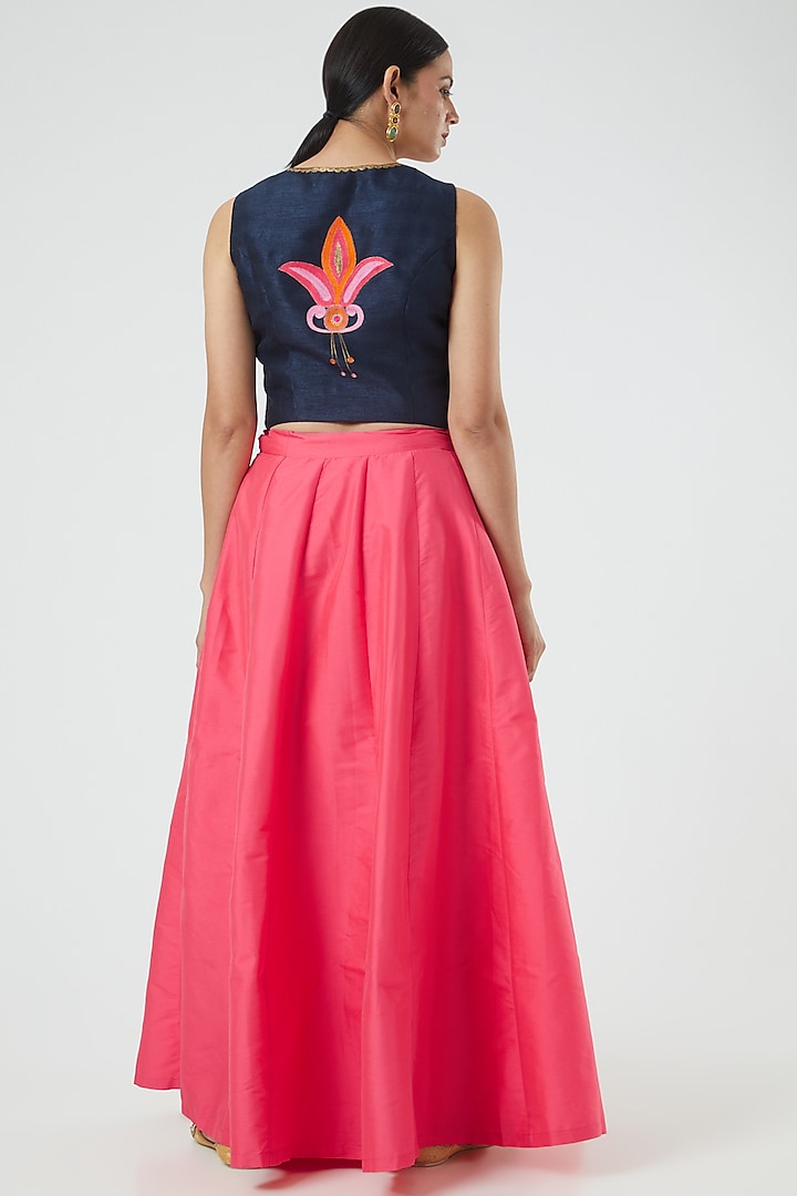 Multi-Coloured Embroidered Jacket Lehenga by Aharin India at Pernia's Pop Up Shop