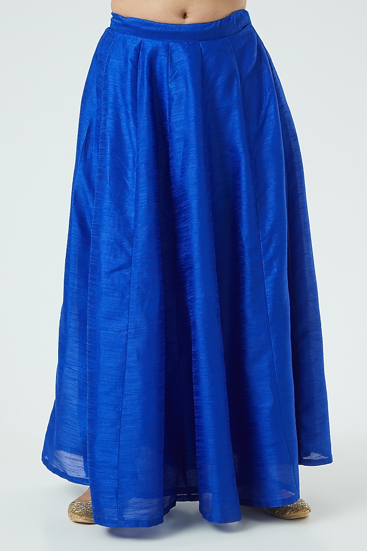Blue Embroidered Jacket Lehenga by Aharin India at Pernia's Pop Up Shop