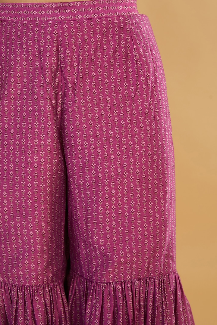 Pink Cotton Silk Floral Printed Party Wear Sharara Set by Aharin India at Pernia's Pop Up Shop