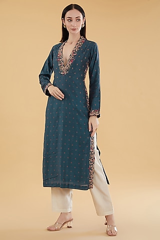 Buy Ikkat Cotton Kurtis for Women Online from India's Luxury Designers 2024