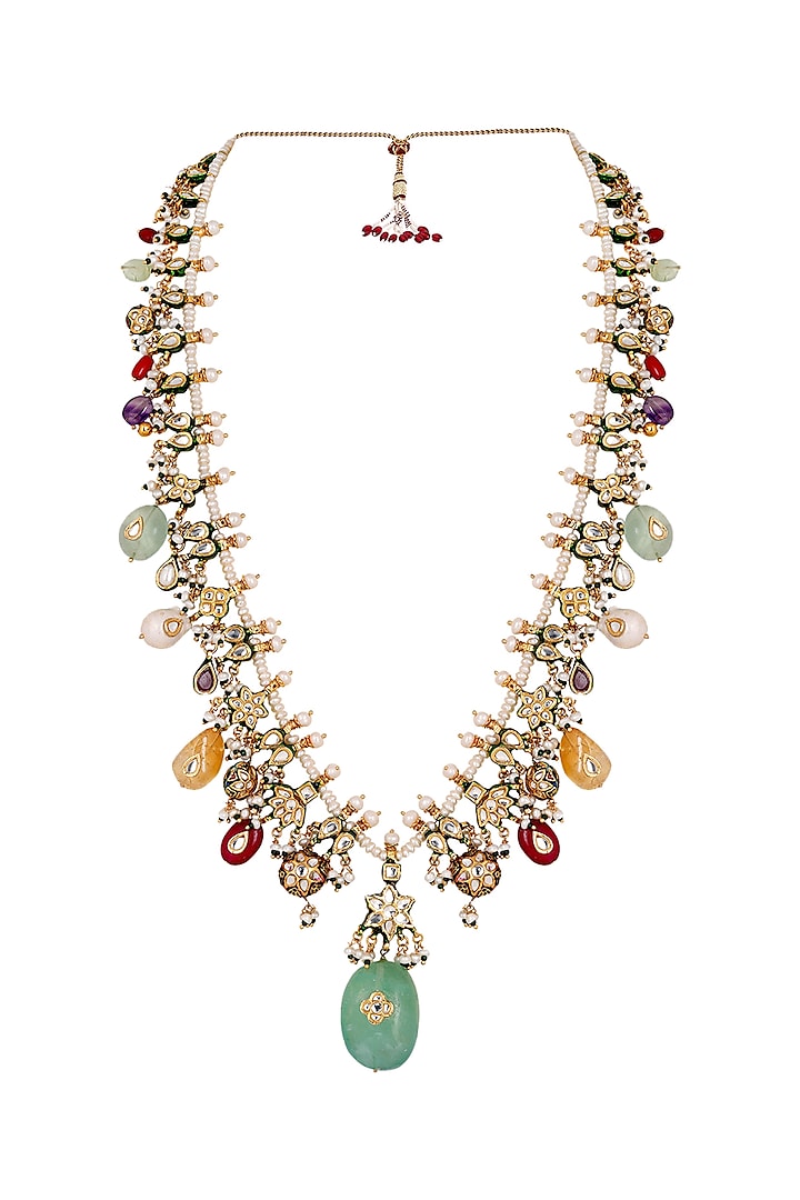 Gold Finish Baroque Pearl Necklace by Anayah Jewellery