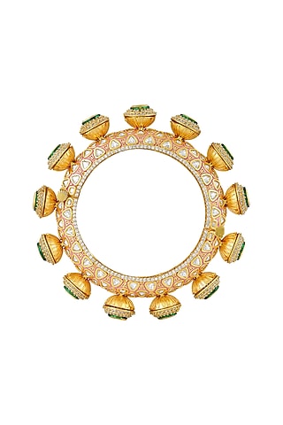 Gold Finish Meenakari Bangle by Anayah Jewellery