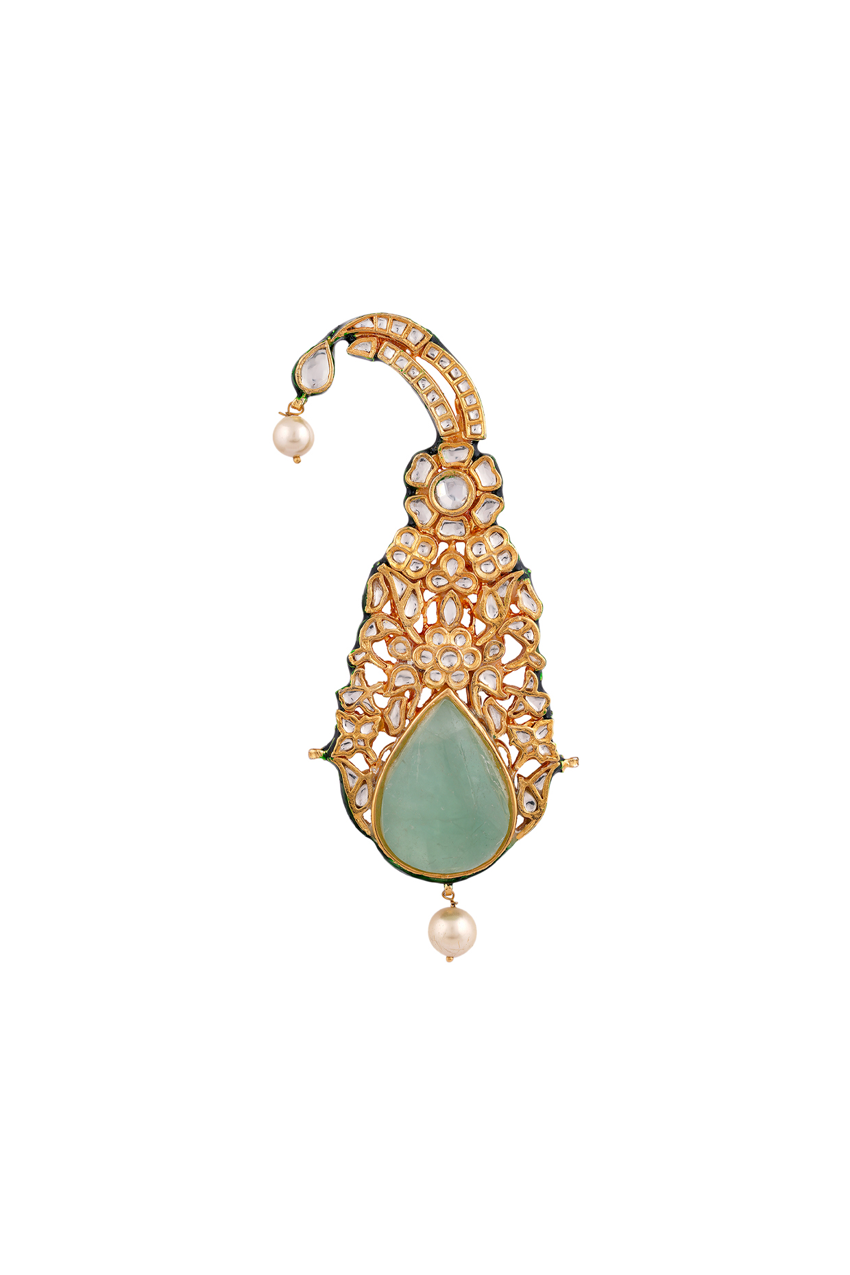 Gold Finish Kalgi Brooch by Anayah Jewellery