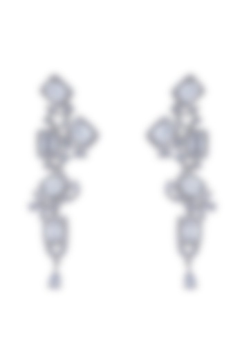 White Finish American Diamonds Earrings by Anayah Jewellery